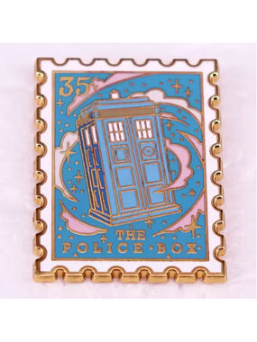 Doctor Who Police Box Stamp Enamel Pin